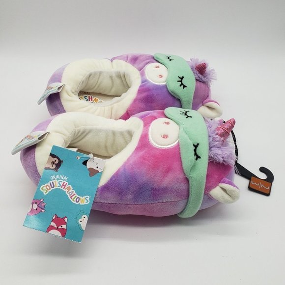 ORIGINAL Squishmallows UNICORN Girl's Rubber Sole Slippers - NWT - Size 2-3 - Picture 9 of 11